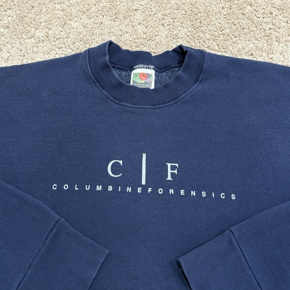 Vtg 90s Columbine High School Forensics Sweatshirt Sz Large Crime Investigation